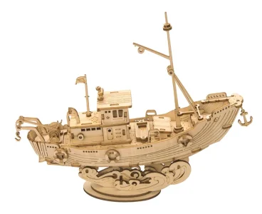 Rolife 3D dřevěné puzzle Rybářská loď 104 dílků