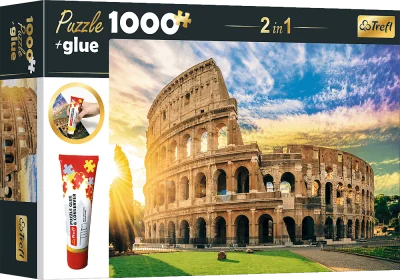 Sada 2v1 puzzle Amfiteátr Fláviův, Řím, Itálie 1000 dílků s lepidlem