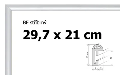 Plastový rám 29,7x21cm A4 - stříbrný