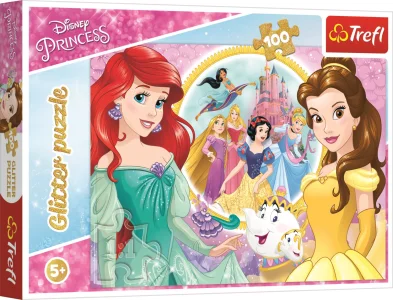 Třpytivé puzzle Disney princezny 100 dílků