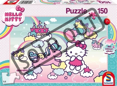 Třpytivé puzzle Hello Kitty: Jednorožec 150 dílků