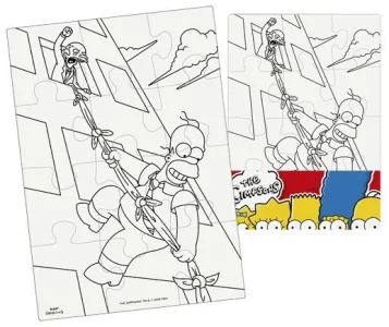 Vymaluj si puzzle The Simpsons - obdélník 12 dílků