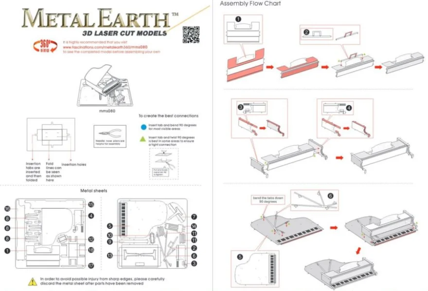 METAL EARTH 3D puzzle Klavír