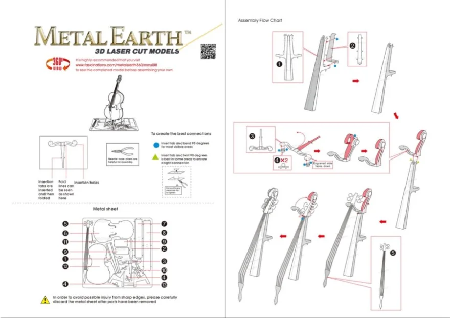 METAL EARTH 3D puzzle Kontrabas