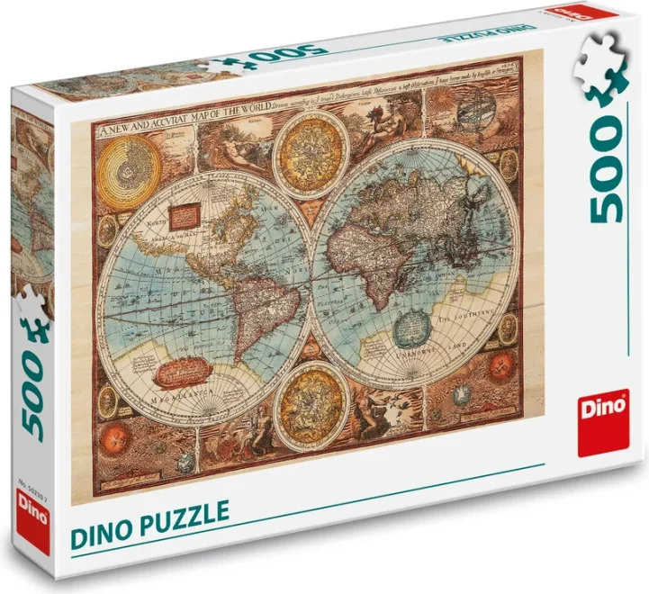 Dino Puzzle Mapa sveta r. 1626, 500 dielikov