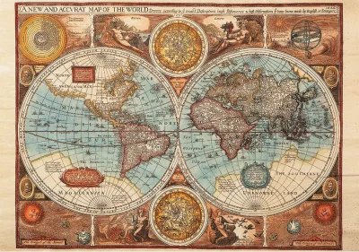 Puzzle Mapa světa r. 1626, 500 dílků
