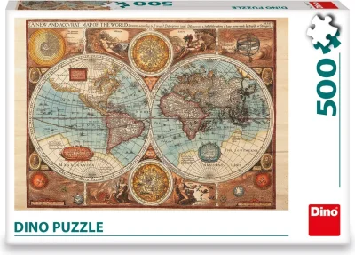 Puzzle Mapa světa r. 1626, 500 dílků