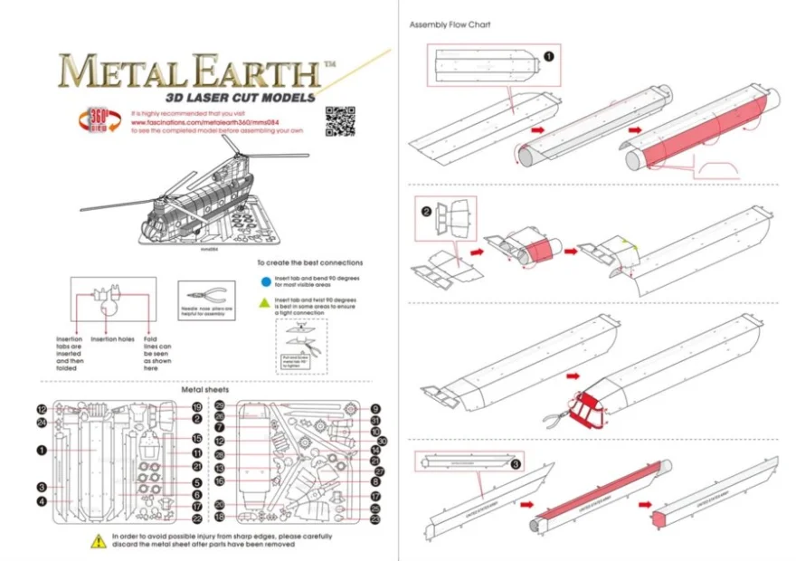 METAL EARTH 3D puzzle Vrtuľník CH-47 Chinook