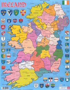 Puzzle Politická mapa Severního Irska 48 dílků