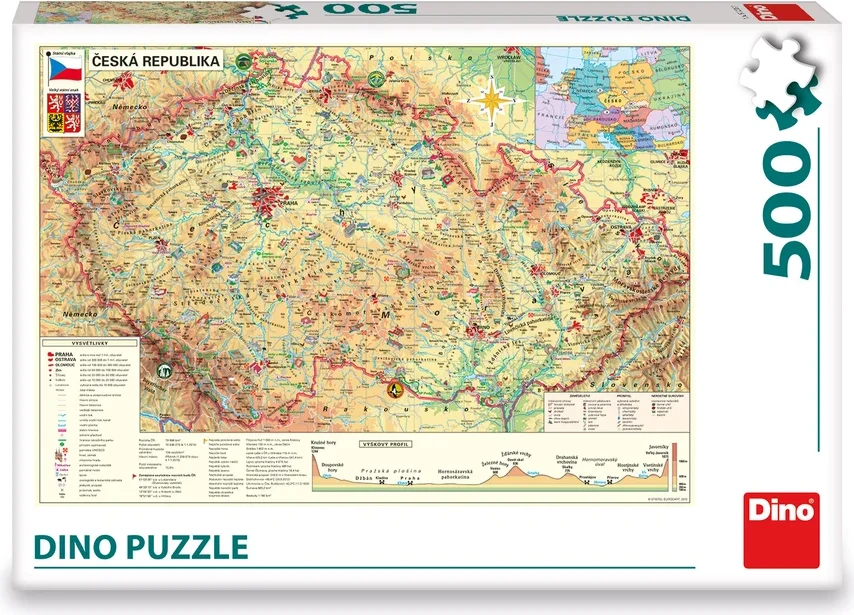 Dino Puzzle Mapa Českej republiky 500 dielikov