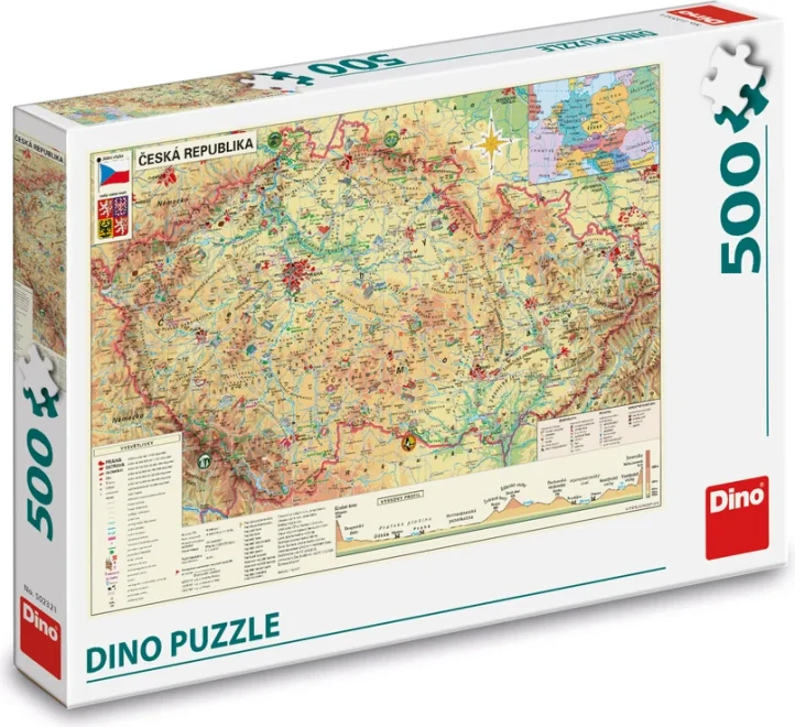 Dino Puzzle Mapa Českej republiky 500 dielikov