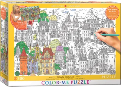 Color me puzzle Domy ve městě 300 dílků + sada na zavěšení
