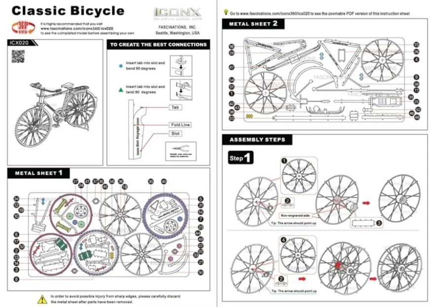 METAL EARTH 3D puzzle Bicykel (ICONX)