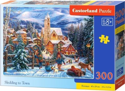 Puzzle Sánkovanie v meste 300 dielikov