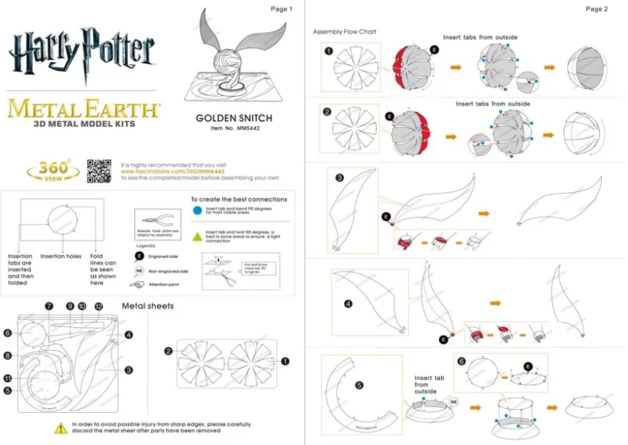 METAL EARTH 3D Puzzle Harry Potter: Zlatá strela