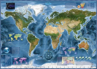 Puzzle Satelitní mapa světa 2000 dílků