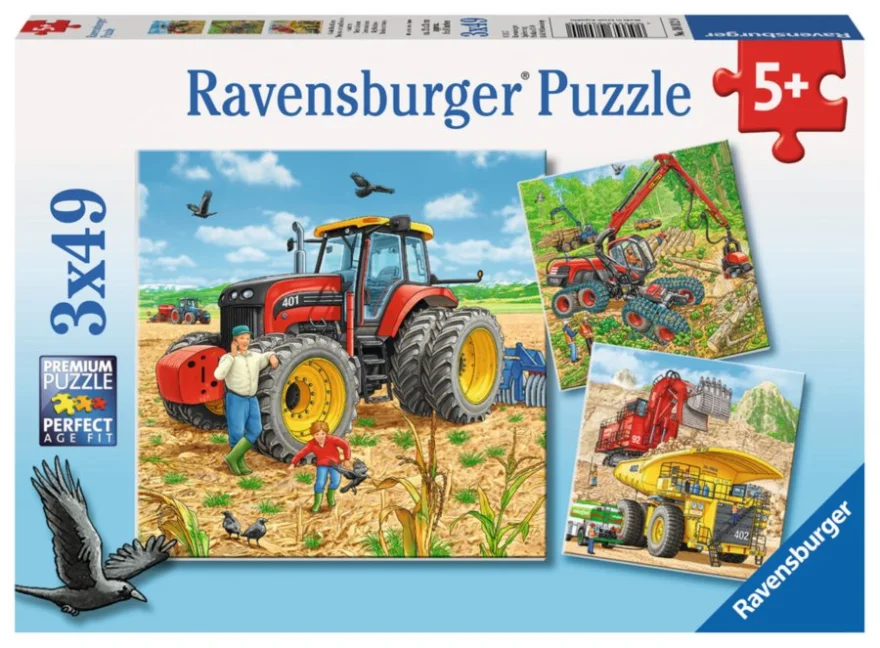 Ravensburger Puzzle Veľké stroje 3x49 dielikov