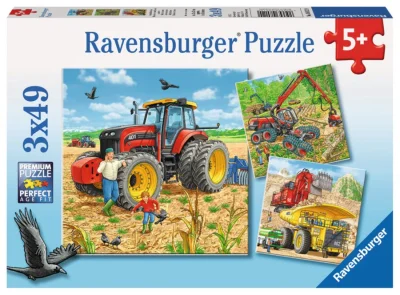 Puzzle Veľké stroje 3x49 dielikov