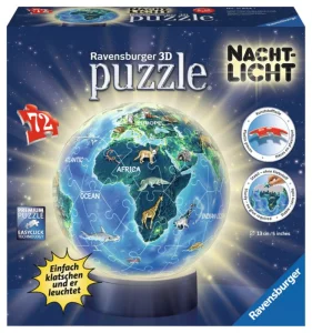3D Svítící puzzleball Noční globus 72 dílků