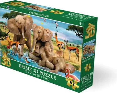 Puzzle s 3D efektom Prime 3D 63 dielikov Hravé sloníčatá