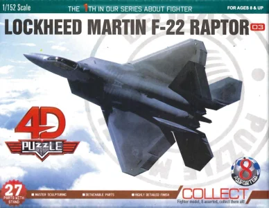 3D puzzle Vojenský letoun Lockheed Martin F-22 Raptor