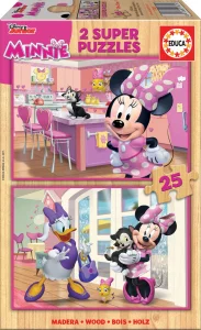 Dřevěné puzzle Minnie 2x25 dílků