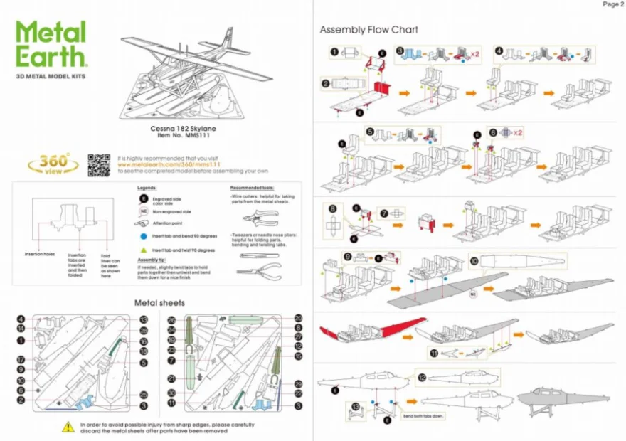 METAL EARTH 3D puzzle Cessna 182 Hydroplán