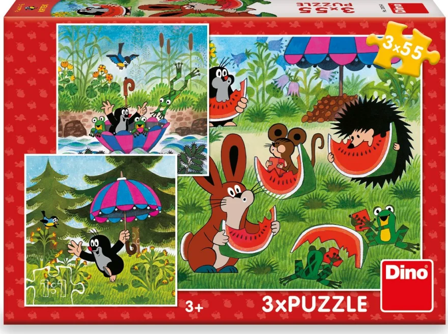 Dino Puzzle Krtko a dáždnik 3x55 dielikov