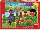Dino Puzzle Krtko a dáždnik 3x55 dielikov