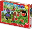 Dino Puzzle Krtko a dáždnik 3x55 dielikov