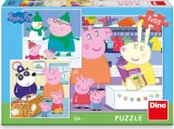 Dino Puzzle Prasiatko Peppa 3x55 dielikov