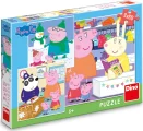 Dino Puzzle Prasiatko Peppa 3x55 dielikov