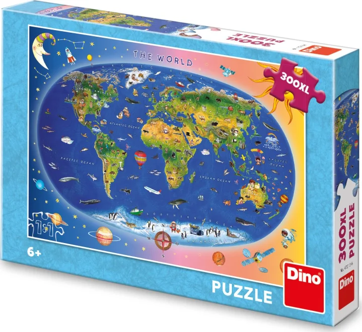 Dino Puzzle Mapa sveta XL 300 dielikov