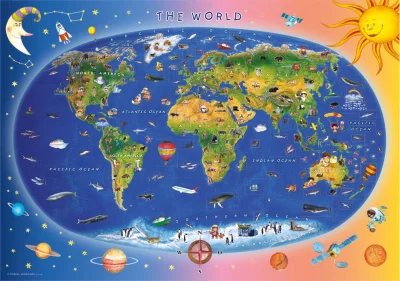 Puzzle Mapa světa XL 300 dílků