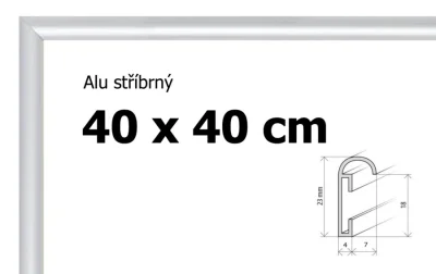 Hliníkový rám 40x40cm - stříbrný