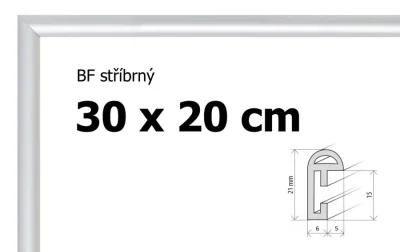 Plastový rám 30x20cm - stříbrný