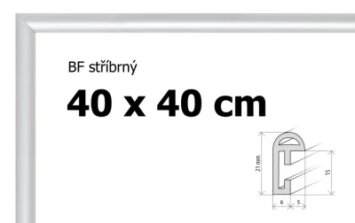 Plastový rám 40x40cm - stříbrný