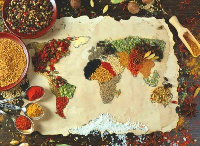 Puzzle Mapa světa z koření 1000 dílků