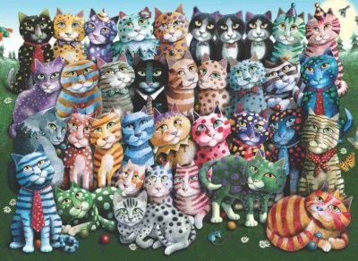 Puzzle Kočičí rodinné shledání 1000 dílků