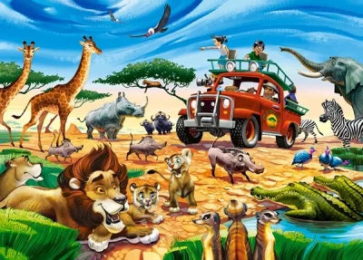 Puzzle Dobrodružství na safari 180 dílků