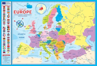 Puzzle Mapa Evropy 200 dílků