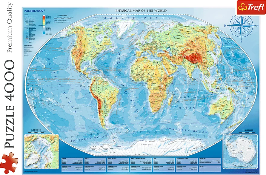 Trefl Puzzle Veľká mapa sveta 4000 dielikov
