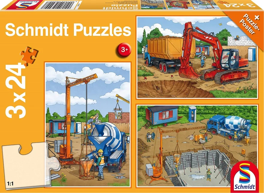 Schmidt Puzzle Na stavenisku 3x24 dielikov