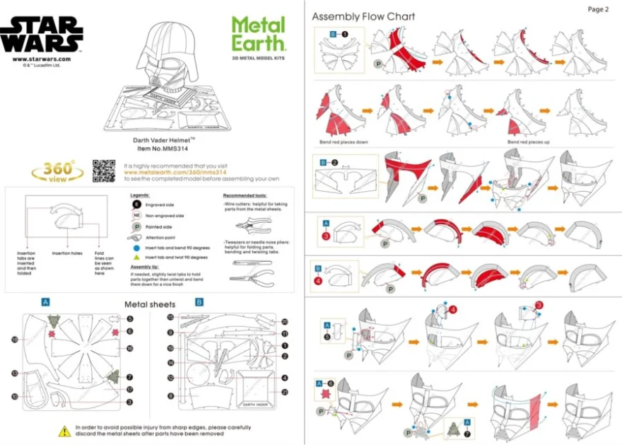 METAL EARTH 3D puzzle Star Wars: Prilba Darth Vadera