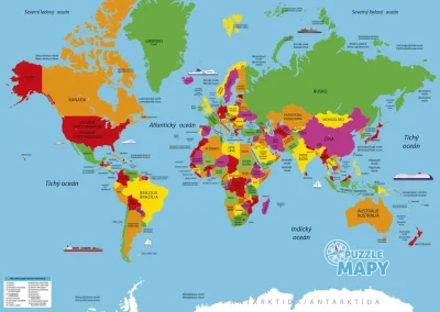 Puzzle Mapy: Svět 82 dílků