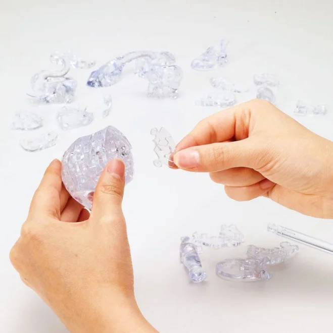 3D Crystal Puzzle  Slon a mláďa 46 dielikov