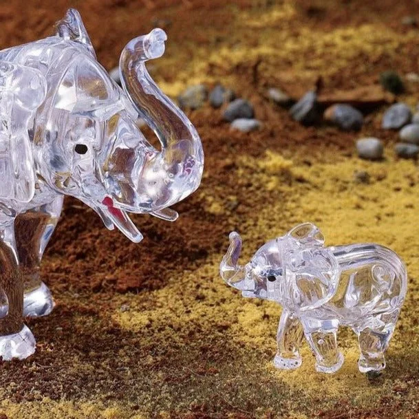 3D Crystal Puzzle  Slon a mláďa 46 dielikov