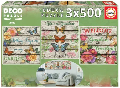 Čtvercové puzzle Venkovská zahrádka 3x500 dílků