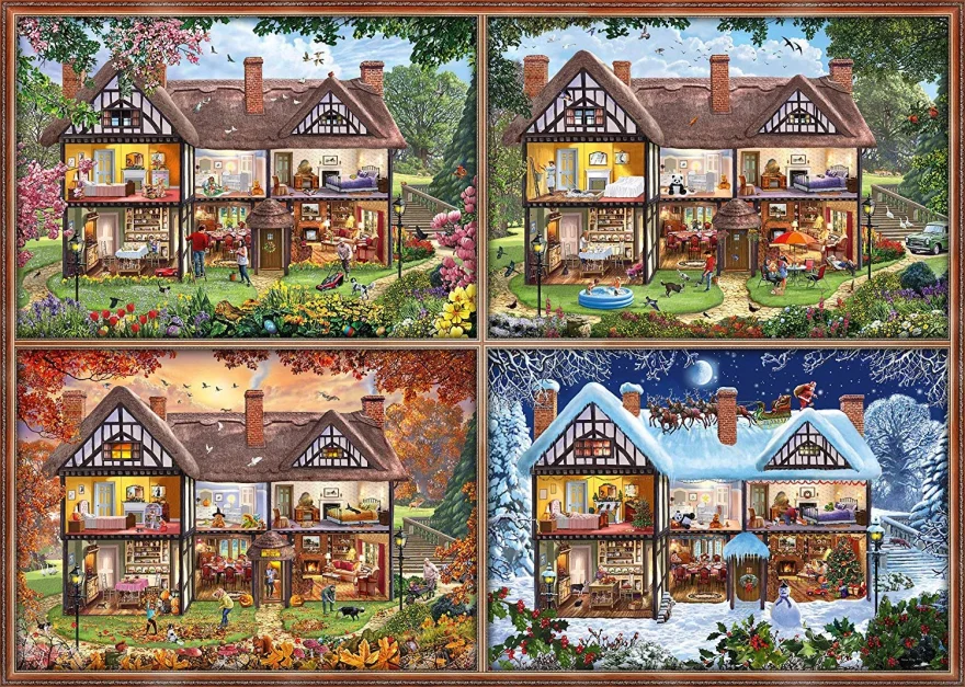 Schmidt Puzzle Chalúpka v štyroch ročných obdobiach 2000 dielikov