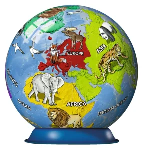3D Puzzleball Dětský globus se zvířaty (anglický) 72 dílků